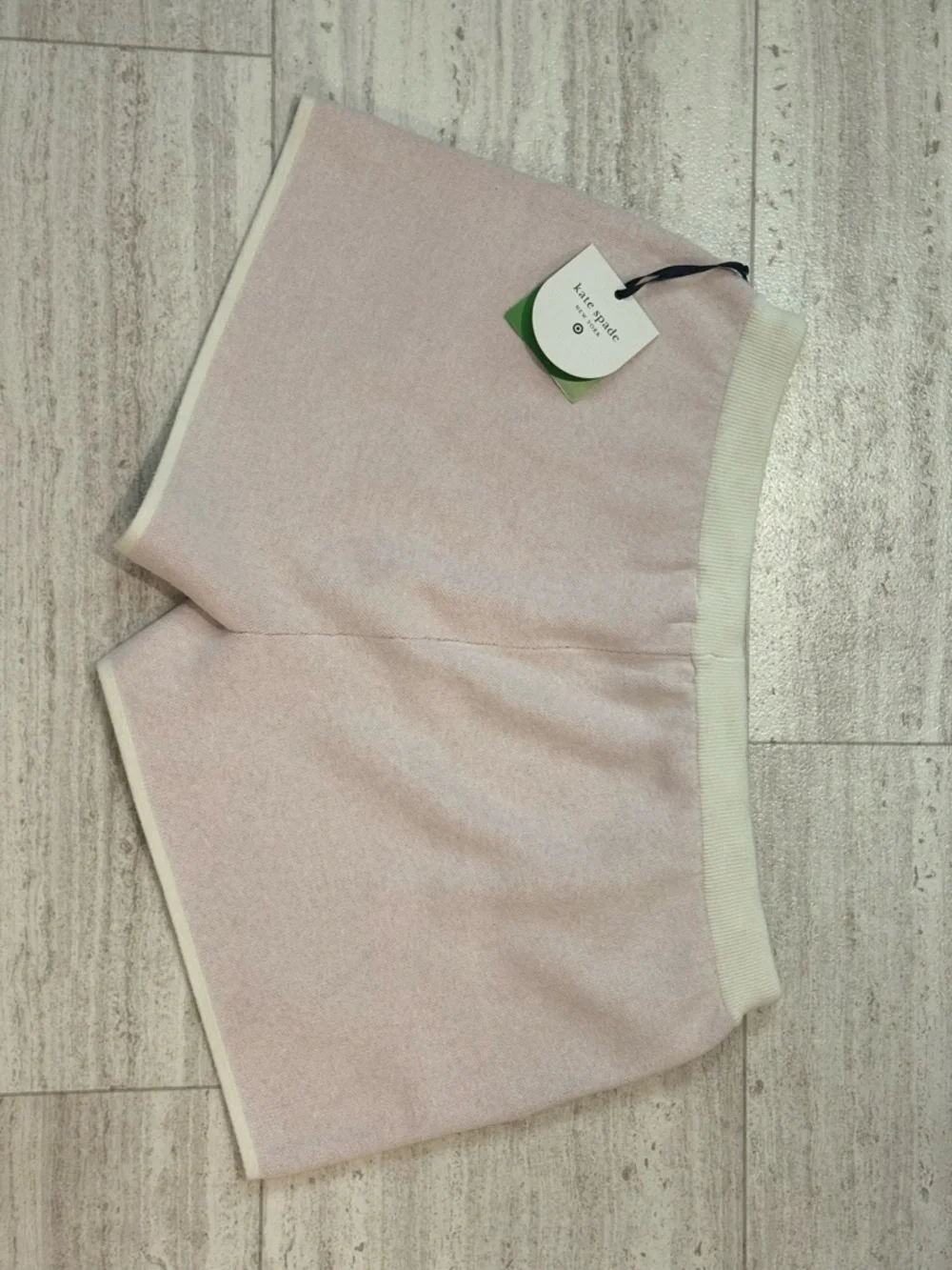 kate spade pink terry athletic shorts with strawberry motif